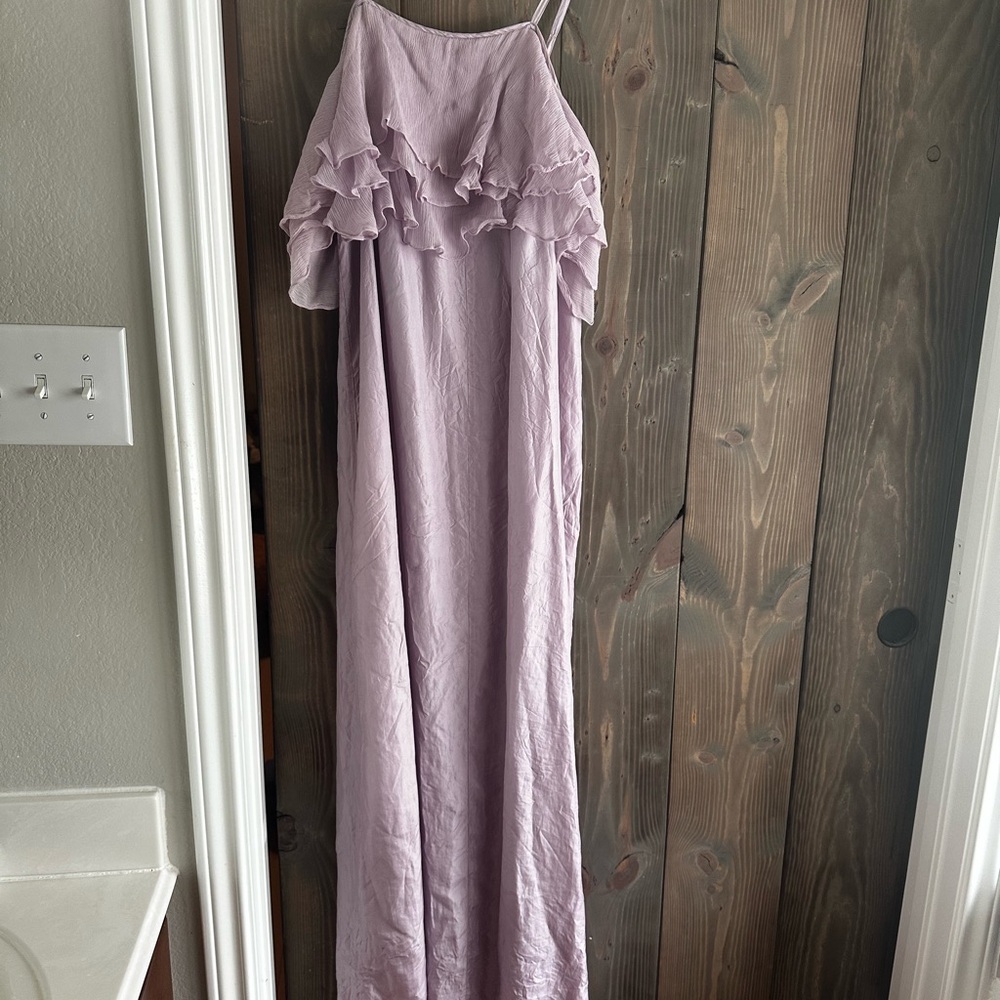Calypso St Barth Lavender Ruffle Maxi Dress